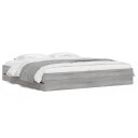 vidaXL Sengeramme med skuffer grå sonoma 200x200 cm konstruert tre 8721012244672