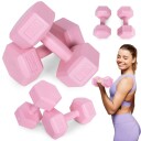Hex manualer sett 2x3 kg treningsvekter fitness belastning rosa ModernHome