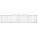 vidaXL Gabionkurver buede 2 stk 400x50x80/100 cm galvanisert jern
