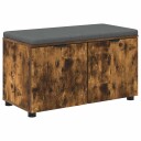 vidaXL Gangbenk Røkt Eik 80 x 38 x 46 cm Konstruert treverk og stoff