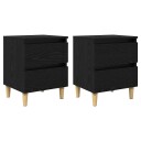  Sengskap 2 pcs Svart Eik 40 x 35 x 50 cm Konstruert tre