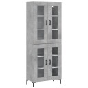 vidaXL Highboard betong grå 69,5x34x180 cm konstruert tre 8720845476991