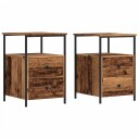  Nattbord 2 stk gammelt tre 34x35,5x50 cm konstruert tre 8721158445001