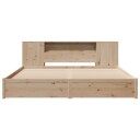  Seng med bokhylle uten madrass 180x200 cm heltre furu 3322365