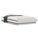  Sengeramme med LED-lys hvit 90x200 cm konstruert tre 8721102617577