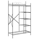 vidaXL Åpen Garderobe med hylle Svart 104,5 x 45 x 172 cm Stål