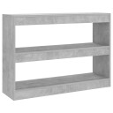 vidaXL Bokhylle/romdeler betonggr? 100x30x72 cm