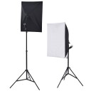 vidaXL Fotostudiosett med softboks lys, paraplyer, bakgrunn, reflektor