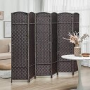 6 panels sammenleggbar romdeler – brun slitesterk personvernskjerm