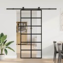 vidaXL Skyvedør med monteringssett 90x205 cm ESG glass og aluminium