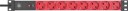 Brennenstuhl Alu Line 8 veis 19" stikkontakt 2m sort/rød BN 1390007118