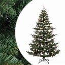 vidaXL Kunstig juletre med julekuler 240 cm 300 LED-lys Varmhvit