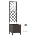 vidaXL Hageplantekasse med vanning og hjul Brun 40 x 40 x 148 cm PP
