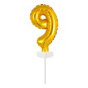 Kakedekorasjon Tallballong Mini Gull   Tallet 9
