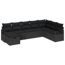 vidaXL Sofa sett 8 stk. 8 Antall seter Svart polyrotting