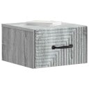  Vegghengt Nattbord med skuff 2 pcs Grå sonoma 34,5 x 33 x 20 cm