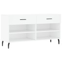 vidaXL Skobenk hvit 102x35x55 cm konstruert tre