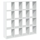 Bokhylle hvit 137,5x29x137,5 cm konstruert tre