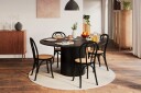 Kopparbo Rundt Spisebord 150 cm - Svart Tre / Ribbet