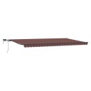  Manuell uttrekkbar markise med LED brun 600x300 cm