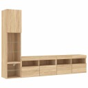 vidaXL Vegghengte TV-enheter med LED 4 deler sonoma eik konstruert tre 8721012471283