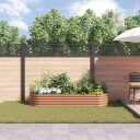  Hevet Hagebed Brun med Tre look 240x80x44 cm Stål