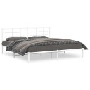  Sengeramme i metall med sengegavl hvit 200x200 cm