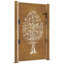 vidaXL Hageport 105x130 cm cortenstål tredesign