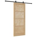 vidaXL Skyvedør Naturlig og svart 86 x 211 cm Heltre furu