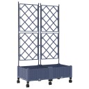 vidaXL Hageplanter med espalier og hjul 2 stk. Grå 80 x 40 x 131,5 cm
