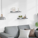 vidaXL Flytende vegghyller 2 stk gr? 40x9x3 cm MDF