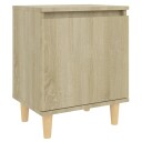 vidaXL Nattbord med ben i heltre sonoma eik 40x30x50 cm