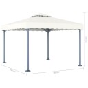 vidaXL Paviljong 300x300 cm kremhvit aluminium