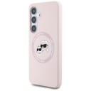 Karl Lagerfeld MagSafe Silikondeksel til Samsung Galaxy S25 Plus med Doble Hoder - Rosa