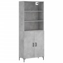 vidaXL Highboard betong grå 69,5x34x180 cm konstruert tre 8720845926243