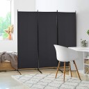 3 panels svart romdeler – metallramme personvernskjerm