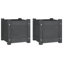 vidaXL Plantekasser 2 stk grå 31x31x31 cm heltre furu