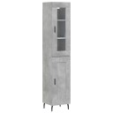 vidaXL Highboard betonggrå 34,5x34x180 cm konstruert tre 8720845489311