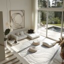 Runde tepper   Bonnie Natural Cotton Shaggy offwhite Størrelse: Ø 200 cm