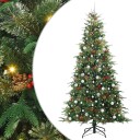  Kunstig sammensatt juletre med 300 LED grønn 240 cm PE og PVC