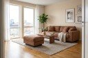 Valencia sofagruppe ekstra dyp 3 seters sofa + fotskammel i chenille   Rustbrun