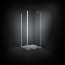 Dansani Match dusjhjørne, dør og vegg, 67x67 cm, klart glass, satin profil