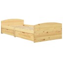 vidaXL Sengeramme med 2 skuffer heltre furu 90x200 cm