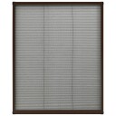 Plissert insektskjerm for vindu aluminium brun 80x100 cm