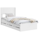 vidaXL Sengramme med oppbevaring og hodegavl Hvit 75 x 190 cm