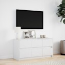  TV-benk med LED hvit 100x34x50 cm konstruert tre 852215