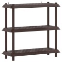 vidaXL Hyllesystem 3 nivåer 100 x 40 x 96 cm PP Brun