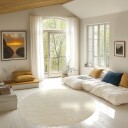 Rundt teppe   Celina Natural Cotton Shaggy off white/beige Størrelse: Ø 200 cm