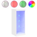 vidaXL Skjenk med LED-lys hvit 41x37x100 cm