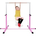 Gymnastikkstang høydejusterbare gymnastikkstenger elastisk horisontalstang rosa/blå rosa